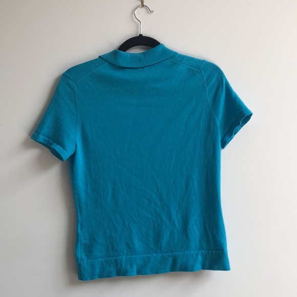 Land’s End turquoise knit polo, 100% kaschmir/cashmere, S - Picture 2 of 5